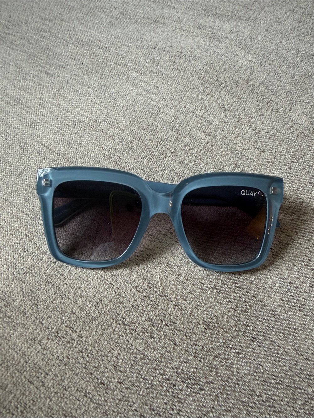 Quay Blue Square Frame Sunglasses